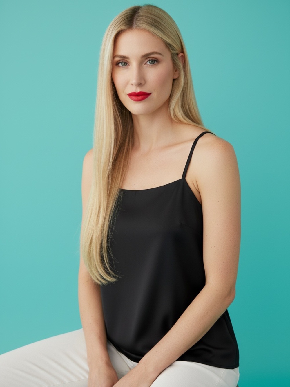 Spanx Black Essential Adjustable Strap Camisole Tank Top Plus Size 1X